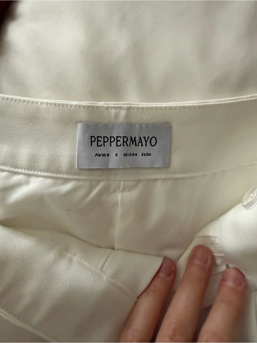 Peppermayo Samuel Low Rise Suiting Pants in White